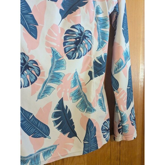 Tropical Floral Rash Guard Long Sleeve Swim Shirt Top UPF 50+ Size S - Picture 15 of 16